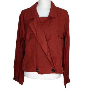 Kensie Blazer Jacket KOMTH563 Pockets Collared XL Burnt Orange New with Tags